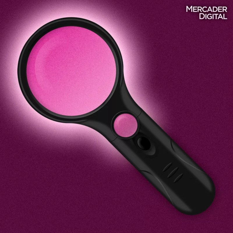 Mercader Digital Lupa Mano 3x 45x Luz Led Uv Portable