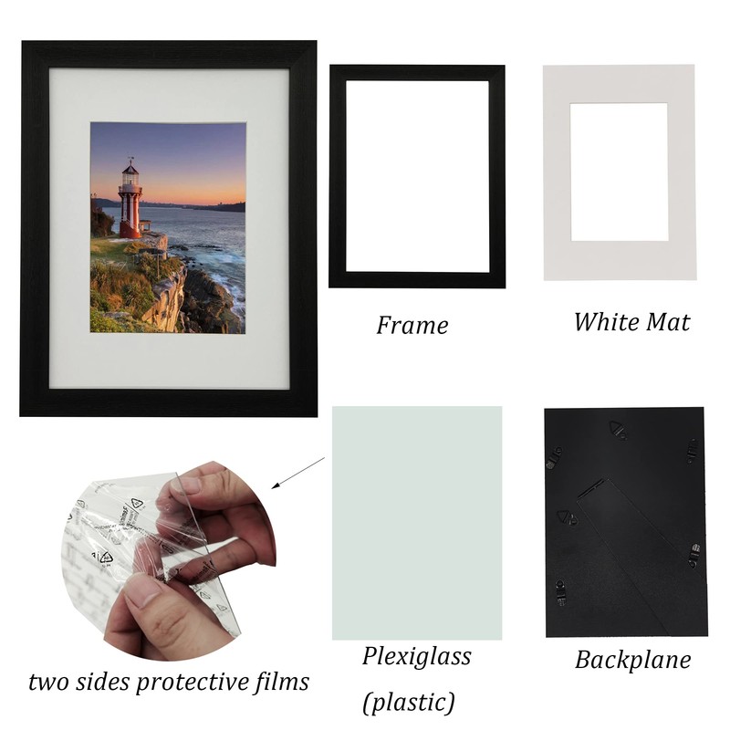 A5 Photo Frame Gallery Picture frame with A6 mat,Freestanding and
