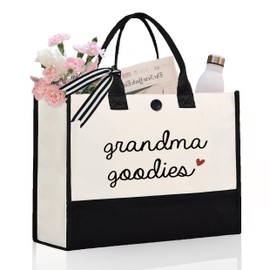 Craftique Grandma Gifts, Grandma Birthday/Christmas Gifts- Unique Grandma Tote Bag- New Grandma Gifts First Time, Grandma Bag for Shopping Travel Grocery, Thoughtful Gifts for Grandma Grandmother