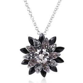 Moniku Spidergirl Black Dahlia Crystal Pendant Necklace Gift from Michel Jones Necklace Jewelry (Big)
