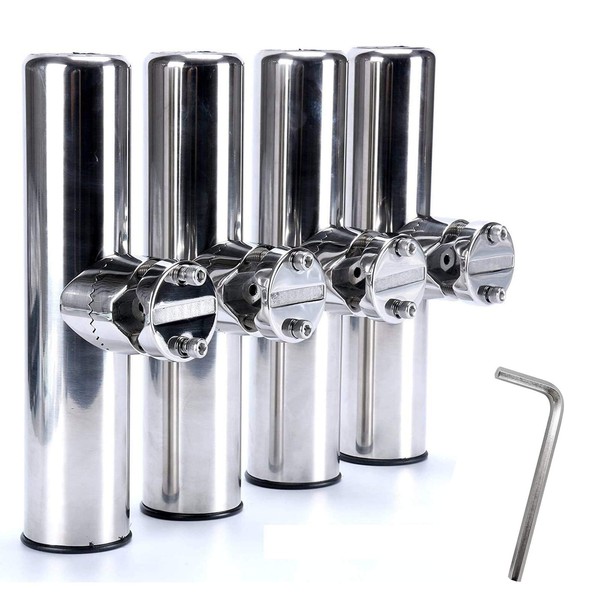 Amarine Made 4Pcs Marine Grade Stainless Steel Rail Mounted Clamp