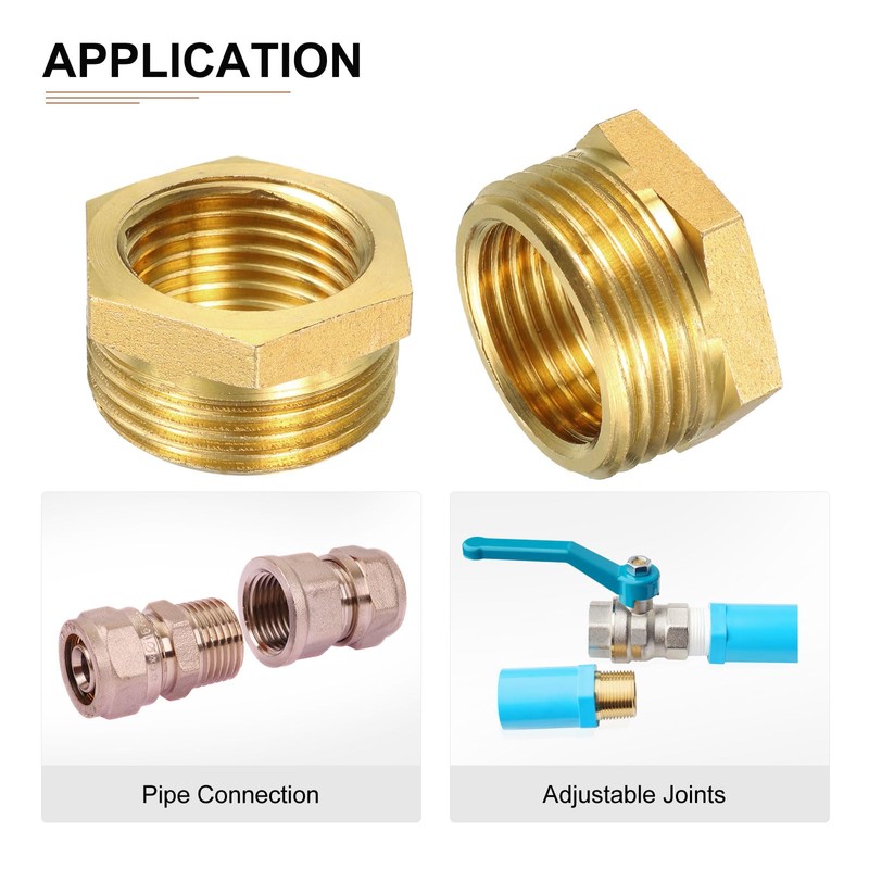 DTGN G3/4 Male x G1/2 Female Brass Pipe Fitting -