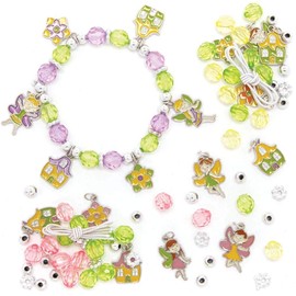 Baker Ross AX908 Fairy Bracelet Kits - Pack of 3, Bead Jewellery Arts and Crafts, Perfect for Party Bags and Gifts, Ideal Kids Accessory, Silver