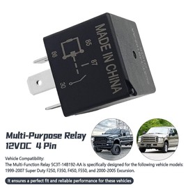 TWDRET 5C3T-14B192-AA Relay Compatible with Ford, O101K Multi-Purpose Control Relay 40Amp 12VDC 4 Pin