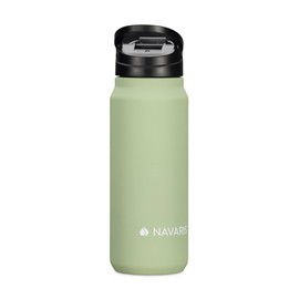 Navaris Stainless Steel Water Bottle - 700ml Vacuum Insulated Metal Sports Water Bottle with Easy Open Lid - Double Walled to Keep Drinks Cold - Green