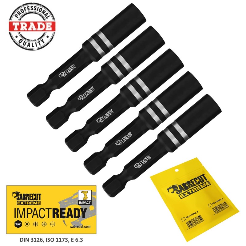 5 x SabreCut SC1160S2_5 55 mm Professional Magnetic Bit Holder
