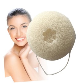 Mikinona Bamboo Facial Cleaning Sponge Exfoliating Skin Care Sponge for Deep Pore Cleansing Gentle Oil Removal Beige Skin Treatment