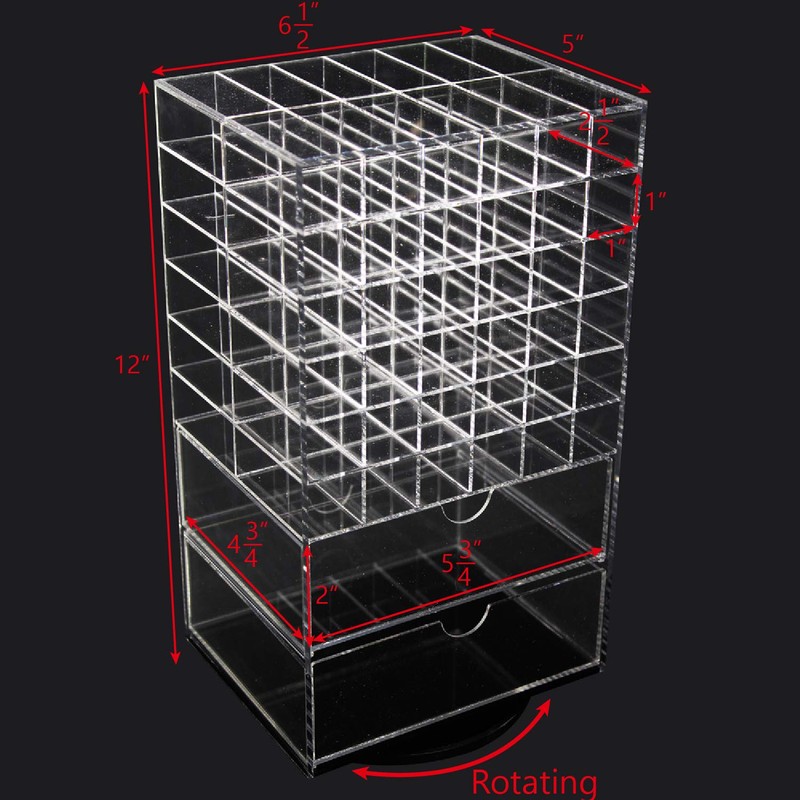 MOOCA Acrylic Rotating Makeup Organizer Desktop Cosmetics Storage Tower Makeup