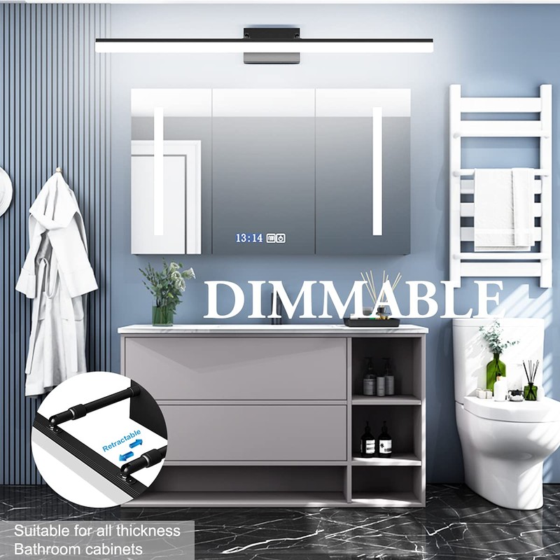 Aipsun 40 inch Dimmable Modern Black LED Vanity Light Black