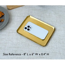 VCREATC 3 Pack Small Gold Tray, 8x6 Inch Stainless Steel Dish
