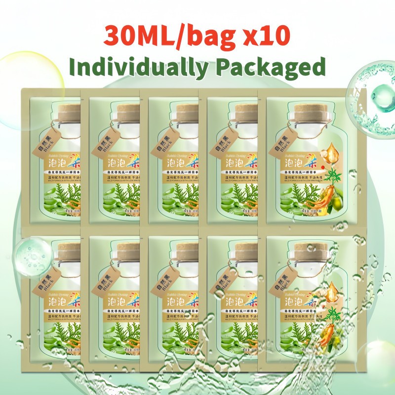 ✨1 Box 10Pcs✨ Natural Plant Bubble Hair Dye Bagged Herbal