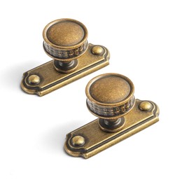 Goo-Ki Cabinet Drawer Knobs with Backplate/Base Plate Zinc Alloy Hardware - 6 Pack Antique Brass Single Screw Bar Pull Vintage Bronze Handles for Kitchen Cupboard,9650DK-GT-C