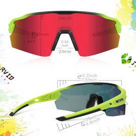 JARVID JVD02 Polarised Cycling Glasses with 4 Interchangeable Lenses Sports Glasses for Women Men Running Baseball Fishing Driving