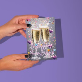 LimaLima Engagement Card For Couples Congratulations You're Engaged Champagne Glass Design