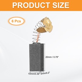 PATIKIL Carbon Brushes 0.79x0.39x0.2 Inch for Electric Motors Power Tool Angle Grinder Table Saw Spare Part Repair, 6 Pack