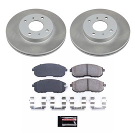 PowerStop Front Brake Kit For INFINITI G20 1999-02 | Nissan Altima 1993-01 | Nissan Sentra 2000-06 - Ceramic Brake Pads + Semi Coated Rotors Replacement, SC749
