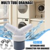 Dishwasher Washing Machine Drain Adapter Double Connection Y 1 1/4