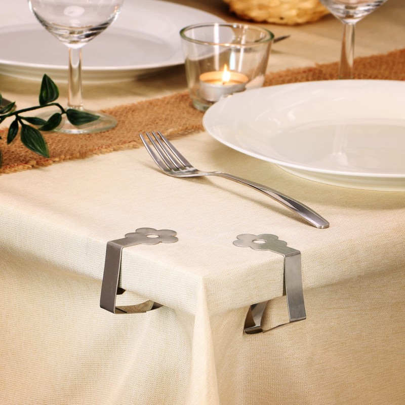com-four® 8 x Premium Stainless Steel Tablecloth Clips - Cloth