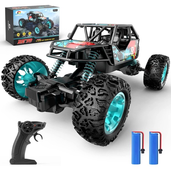DEERC DE70 Remote Control Truck W/Metal Shell, 60+ Mins, 2.4G Remote Control Car, 1:22 RC Cars Crawler for Boys, RC Monster Trucks, Toy Vehicle Car Gift for Kids Adults Girls