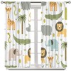 Baby Boy Safari Animals Curtains Woodland Jungle Lion Elephant Pattern