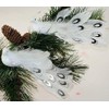 Set Of 2 White Peacock Clip On Craft Birds Of