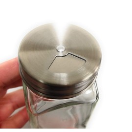Nakpunar 12 pcs 4 oz French Square Glass Spice Jars with Stainless Steel Caps - Shaker Fitmens and Caps (12, 4 oz Stainless Steel)