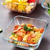 VIPHIEC Small 5 Inch Square Tempered Glass Salad Bowls Set,
