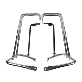 TCT-MT Saddlebag Guard Rail Mount Bracket Support Fit For Harley Touring Road King FLHR FLHT 1997-2008; Street Glide FLHX FLHTCUSE 06-08; FLTR '98-'08 Chrome+Black