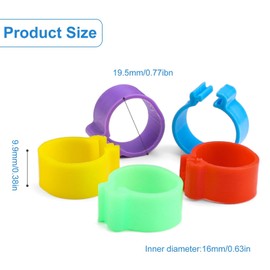 Pack of 250 Chicken Rings, HERKINDNESS 16 mm Poultry Foot Rings, Clear and Easy to Understand Poultry Identification Rings, Poultry Rings for Chickens, Geese, Ducks and Farm