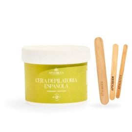 Cera Española para depilar Apigreen 250GRS - |Piel Sensible | Bikini, Rostro, Piernas, Barba | Depila sin dolor | Eficaz en todo tipo de vello (Clorof