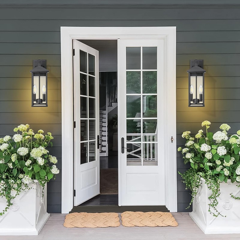 Darkaway Outdoor Wall Lights for House,2pcs Exterior Lighting Fixtures Wall
