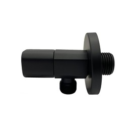 Water Drain Tap 1/2 Inch - 3/8 Inch Ceramica Angle Valve Ideal for Home Bathrooms, Ships, Bars or Restaurants (Matte Black)