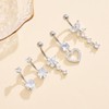 Thalorix 5PCS Belly Button Ring Stainless Steel Belly Rings Clear