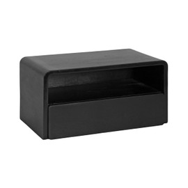 Kate and Laurel Kato Modern Wood Floating Side Table with Drawer, 18 x 10 x 9, Black, Contemporary Wooden Floating Nightstand for Bedroom Bedside Table