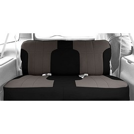 CalTrend Rear Solid Bench Seats, NeoSupreme Seat Covers for 2001-2003 Dodge Durango Charcoal Charcoal Insert with Black Trim