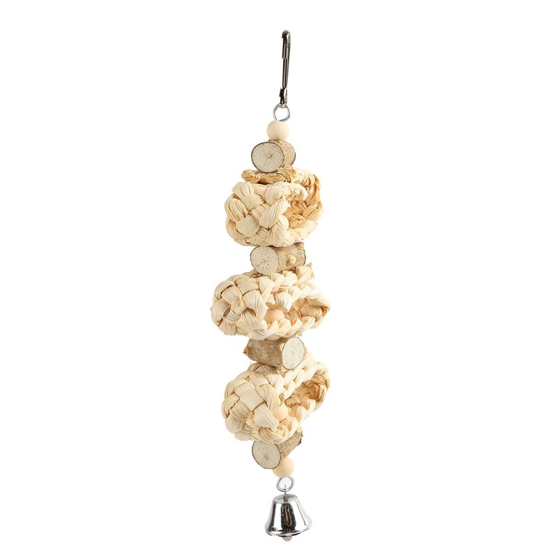 Bird Chewing Toys Hanging Natural Wood Parrot Swing Chewing Toys