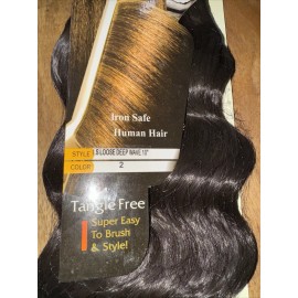 Supreme Quality IRON SAFE Human Hair Loose Deep Wave 10” Color 2 Weft