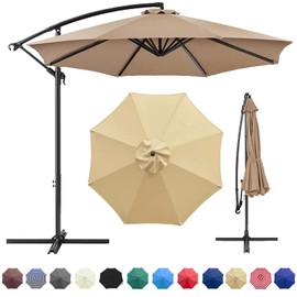Patio Umbrella Canopy, Universal Replacement Cover for 10 Feet 8- Ribs Outdoor Round Patio Market Umbrella Parasol Canopy Top Sun Shade Accessory, 300D UV Protective And Water Resistant Patio Canopy ,