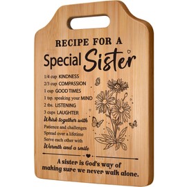 Milcier Sister Gifts, Birthday Gifts for Sister from Sisters, Unique Sister Recipe Cutting Board, Mothers Day Christmas Wedding Gifts for Sister Adult, Sister in Law