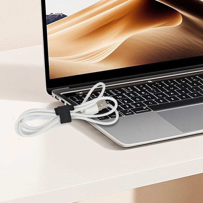 130-Pack Reusable Cable Management Straps, 6 Inch Self-Adhesive Hook &