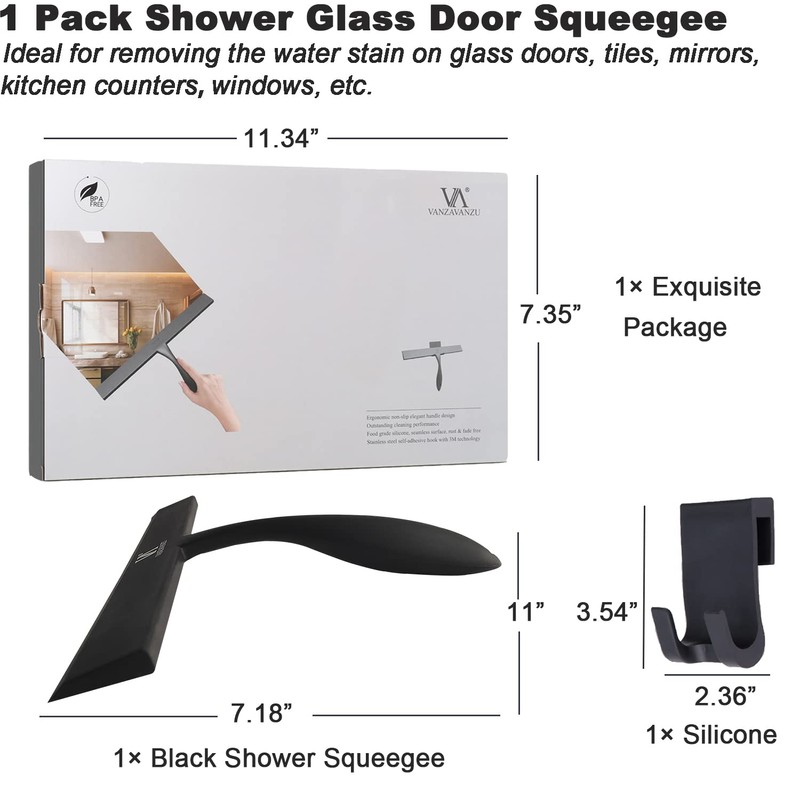 Squeegee for Shower Glass Door, 11-Inch Shower Squeegee for Glass
