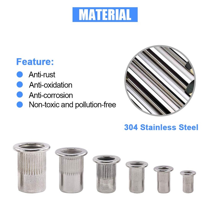 Glarks 126Pcs 304 Stainless Steel M3 M4 M5 M6 M8