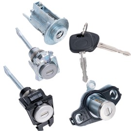 Rldym Ignition Switch & Front Door & Trunk Lock Cylinder Set with 2 Keys 69057-02130 69051-02090 Compatible with Toyota Corolla Matrix CE LE S 2003 2004 2005 2006 2007 2008