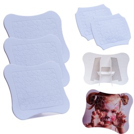LIT Paper 5 Sets 2-in-1 Photo Frame Sublimation Jigsaw Puzzle Blanks Combo 2 Shape Bone Medal - DIY Heat Press Transfer Crafts 63 Slices Thermal Transfer Blank Puzzles for Sublimation
