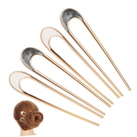 OATIPHO 4 Pcs U Shaped French Hair Pins Lightweight Metal Hair Sticks for Strong Hold Comfortable Wear and Stylish Buns Versatile Colors for Daily Use Parties and Weddings