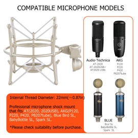 Xereizo Microphone Shock Mount, Metal Universal Mic Holder Spider Recording Mic Shockmount Stand Compatible with Many Condenser Mics Like AT2020 MXL 770 MXL 990 Samson C01 Rode NT1-A Neumann U87 etc.