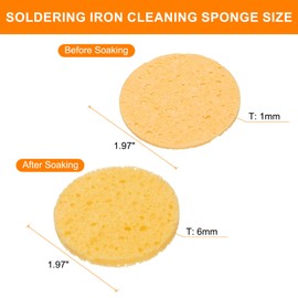 sourcing map 4pcs Soldering Iron Cleaning Sponge 1.97" Replacement Sponge High Temperature for Cleaning Welding Soldering Iron Tip, Yellow