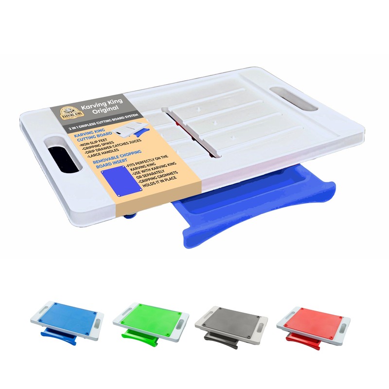 KARVING KING Bundle: BPA Free Large Plastic Meat Cutting Board