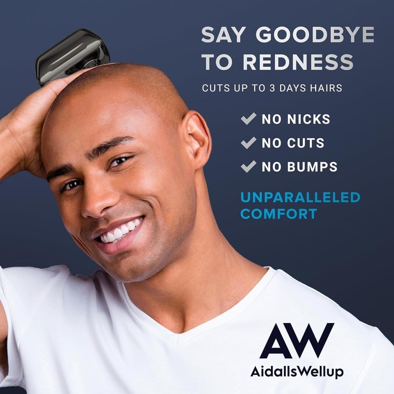 AidallsWellup Waterproof Electric Head Shaver for Bald Men - 6D