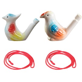 Ceramic Bird Whistle, Children's Bird Water Pipe, Bird Pipe Set, Water Bird Whistle Water Fillable Ceramic Whistle, Bird Call Whistle Sound of Clear Birdsong, Gift Children